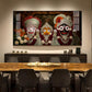 Lord Jagannath, Balabhadra, & Subhadra Glass Finish Horizontal Wall Art