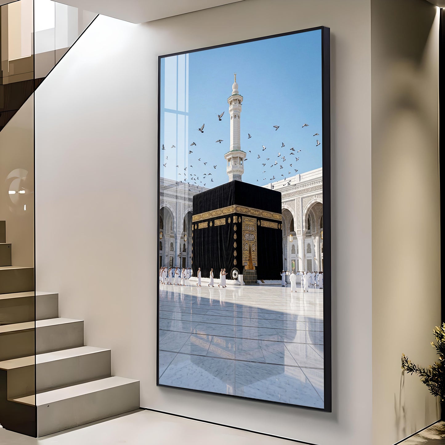 Mecca Glass Finish Vertical Wall Art