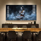 Lord Shiva In A Deep Meditative State Glass Finish Horizontal Wall Art