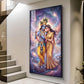 Divine Radhe Rani With Krishna Ji Glass Finish Vertical Wall Art