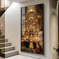 Jai Shiv Shankar Glass Finish Vertical Wall Art