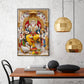 Lord Shree Vishwakarma Ji Glass Finish Vertical Wall Art