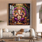 Shree Ganesha ji Glass Finish Square Wall Art