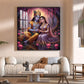 Loving Beautiful Radha Krishna Glass Finish Square Wall Art