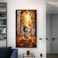 Lord Kanha In Forest Glass Finish Vertical Wall Art