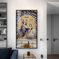 Deities Radha & Krishna Glass Finish Vertical Wall Art