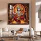 Ram Bhakt Hanuman Glass Finish Square Wall Art