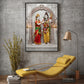 Lord Shiva & Goddess Parvati Glass Finish Vertical Wall Art