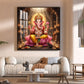 Ganapathi Glass Finish Square Wall Art