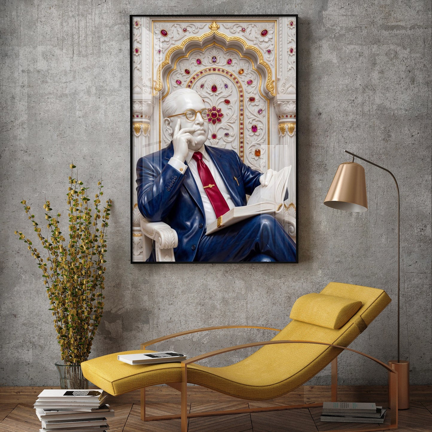 Dr. B.R. Ambedkar Glass Finish Vertical Wall Art