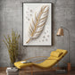White & Gold Finish Feather Glass Finish Vertical Wall Art