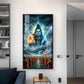 Lord Mahadev Blessing Glass Finish Vertical Wall Art