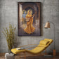 Meera Bai and Krishna Glass Finish Vertical Wall Art
