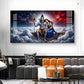 Depicts Lord Shiva & Goddess Parvati Glass Finish Horizontal Wall Art