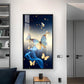 Azure Butterfly Dance Glass Finish Vertical Wall Art