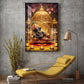 Lord Ganesha Holding A Flute Glass Finish Vertical Wall Art