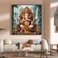 Jai Ganesh Deva Glass Finish Square Wall Art