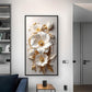 Luxe Petal Harmony Glass Finish Vertical Wall Art