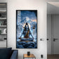 Hindu lord Shiv Glass Finish Vertical Wall Art