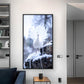 White Peacock Glass Finish Vertical Wall Art