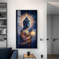 Gautam Buddha Glass Finish Vertical Wall Art