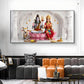Lord Shiva & Goddess Parvati Glass Finish Horizontal Wall Art
