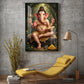 God Vighnaharta Glass Finish Vertical Wall Art