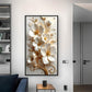 Pure Elegance Flora Glass Finish Vertical Wall Art