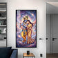 Divine Radhe Rani With Krishna Ji Glass Finish Vertical Wall Art