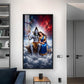 Hindu Deities Shiva & Parvati Glass Finish Vertical Wall Art