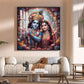 Divine Shri Radha Krishna Glass Finish Square Wall Art