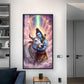 Lord Shiva and Nandi Glass Finish Vertical Wall Art