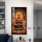 Hindu God Hanuman Ji Glass Finish Vertical Wall Art
