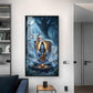 Meditating Lord Shiv With Nandi Glass Finish Vertical Wall Art
