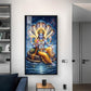 Lord Vishnu On Sheshnag Glass Finish Vertical Wall Art