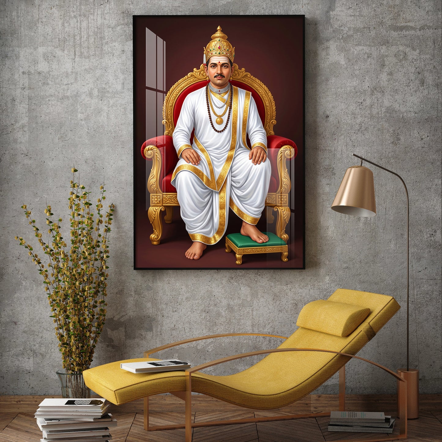 Lord Basavesvara Glass Finish Vertical Wall Art
