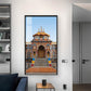 Badrinath Temple Glass Finish Vertical Wall Art