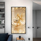 Lucky Golden Fish Glass Finish Vertical Wall Art
