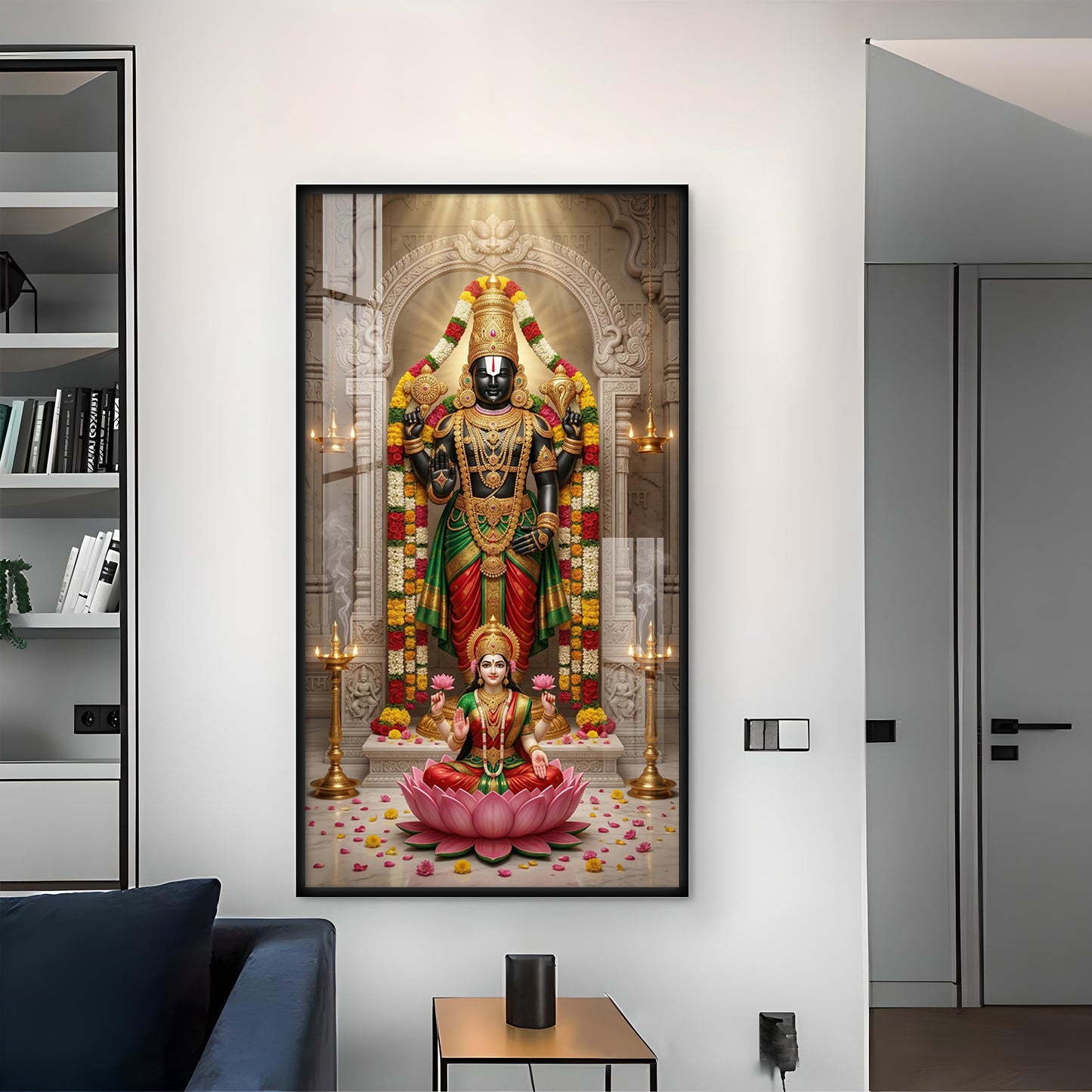 Lord Tirupati Bala Ji Glass Finish Vertical Wall Art
