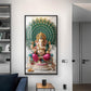 Lord Ganesha Glass Finish Vertical Wall Art