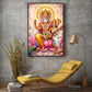 God Brahma Alongside Saraswati Glass Finish Vertical Wall Art