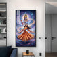 Meera Bai With Krishna Ji Glass Finish Vertical Wall Art