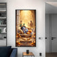Sleeping Little Krishna Glass Finish Vertical Wall Art
