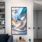 Enchanted Blue Flutter Glass Finish Vertical Wall Art