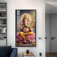 Lord Ganesh Ji Glass Finish Vertical Wall Art