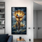 Lord Krishna with Vasudeva Glass Finish Vertical Wall Art