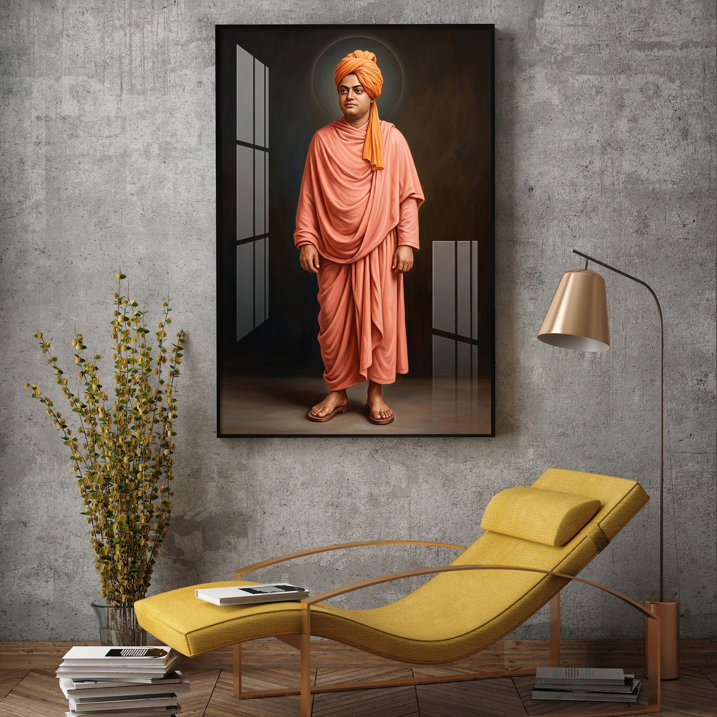Swami Vivekananda Glass Finish Vertical Wall Art