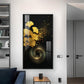 Gold Ginkgo Leaves Glass Finish Vertical Wall Art