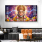 Hanuman Ji Glass Finish Horizontal Wall Art