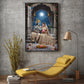 Hindu Deities Radha & Krishna Glass Finish Vertical Wall Art